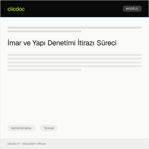 Document preview: İmar ve Yapı Denetimi İtirazı — Administration, Türkiye
