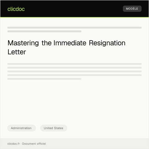 Document preview: Letter of Resignation Effective Immediately — Administration, United States