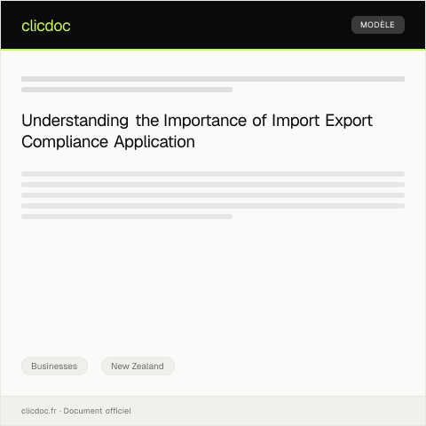 Document preview: Application for Import Export Compliance / Tono mō te Tika Whakahaere Kawemai me te Kaweake — Businesses, New Zealand