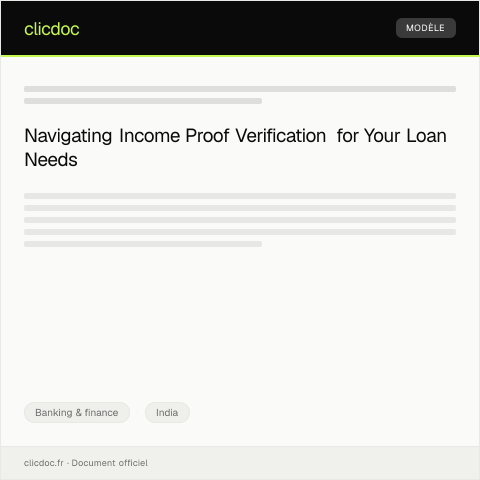 Document preview: Application for Income Proof Verification for Loan — Banking & finance, India