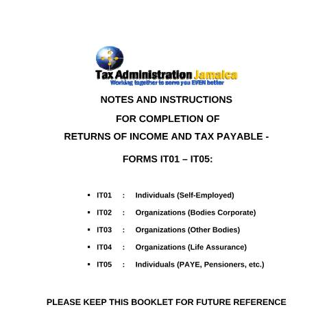 Document preview: Notes and Instructions for completion of Returns of Income Tax Payable IT01 - IT05 — Form, Jamaica (CERFA n°notes_and_instructions)