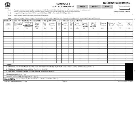 Document preview: Income Tax Schedule 2 — Form, Jamaica (CERFA n°schedule-2---efillable)