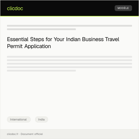Document preview: Application for Indian Business Travel Permit — International, India
