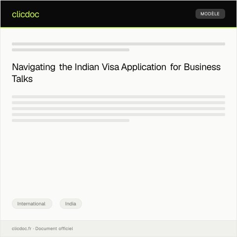 Document preview: Application for Indian Visa for International Negotiations — International, India