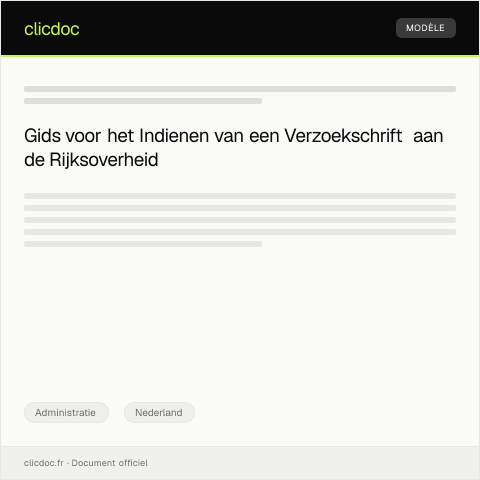 Documentvoorvertoning: Indienen van een verzoekschrift — Administratie, Nederland