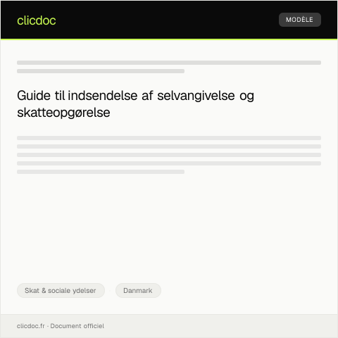 Document preview: Indsendelse af selvangivelse eller skatteopgørelse — Skat & sociale ydelser, Danmark