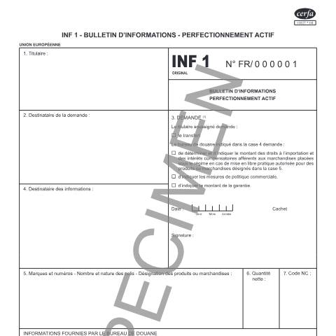 Aperçu du document INF 1 - Bulletin d'informations - Perfectionnement Actif — Professionnels, France (CERFA n°11027*04)
