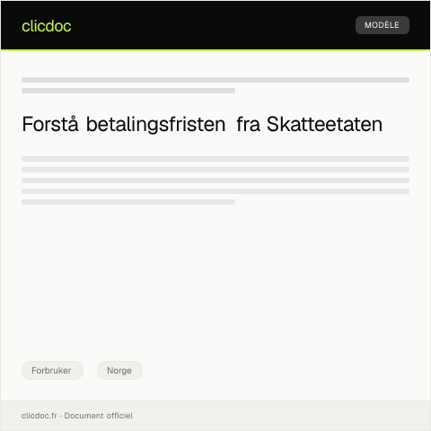 Document preview: Informasjon om betalingsfrist — Forbruker, Norge