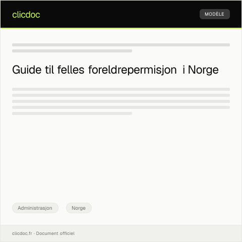 Document preview: Informasjon om felles foreldrepermisjon — Administrasjon, Norge