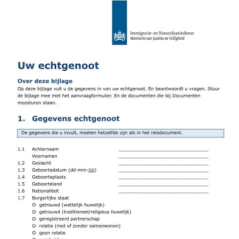 Documentvoorvertoning: Uw partner — IND — immigratie, Nederland (CERFA n°0900)