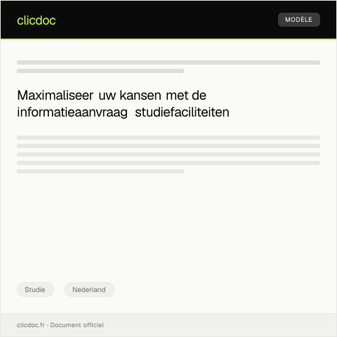 Documentvoorvertoning: Informatieaanvraag over studiefaciliteiten — Studie, Nederland