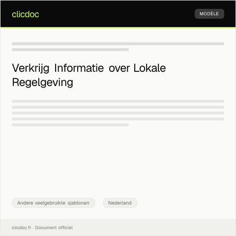 Documentvoorvertoning: Informatieverzoek over lokale regelgeving — Andere veelgebruikte sjablonen, Nederland
