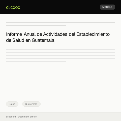 Vista previa del documento Informe Anual de Actividades del Establecimiento de Salud — Salud, Guatemala