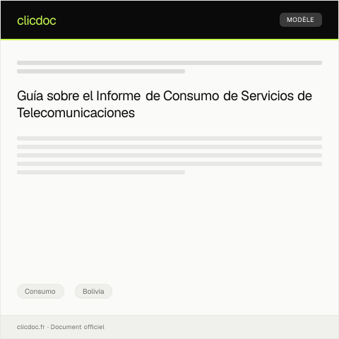 Vista previa del documento Informe de Consumo de Servicios de Telecomunicaciones — Consumo, Bolivia