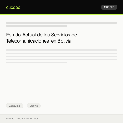 Vista previa del documento Informe de Estado de Servicios de Telecomunicaciones — Consumo, Bolivia