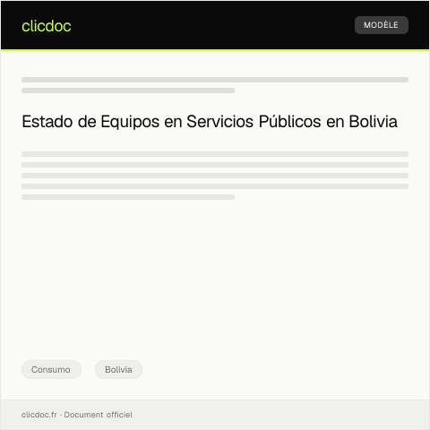 Vista previa del documento Informe de Estado de Equipos en Servicios Públicos — Consumo, Bolivia