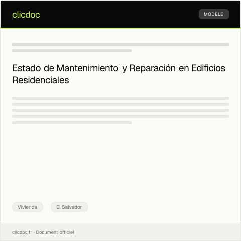 Vista previa del documento Informe de estado de mantenimiento y reparación en edificio residencial — Vivienda, El Salvador