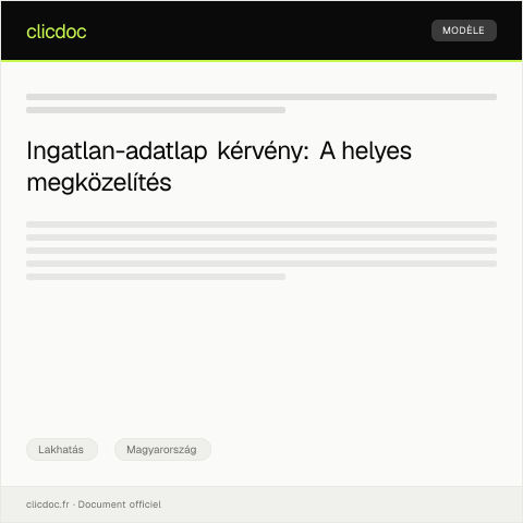 Document preview: Ingatlan-adatlap kérvény — Lakhatás, Magyarország