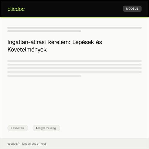 Document preview: Ingatlan-átírási kérelem — Lakhatás, Magyarország