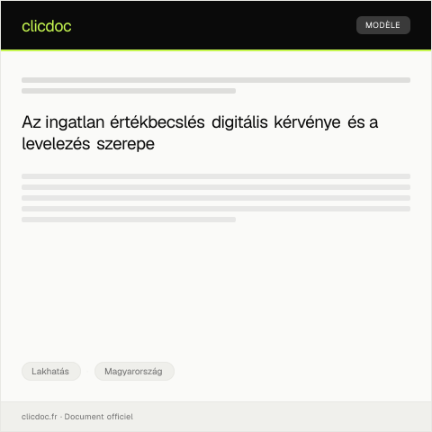 Document preview: Ingatlan értékbecslés digitális kérvény — Lakhatás, Magyarország