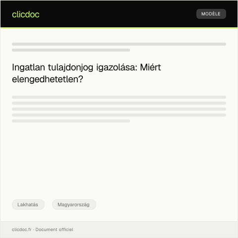 Document preview: Ingatlan tulajdonjog igazolása — Lakhatás, Magyarország