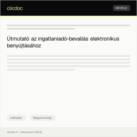 Document preview: Ingatlaniadó-bevallás elektronikus úton — Lakhatás, Magyarország
