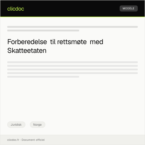Document preview: Innkalling til rettsmøte — Juridisk, Norge