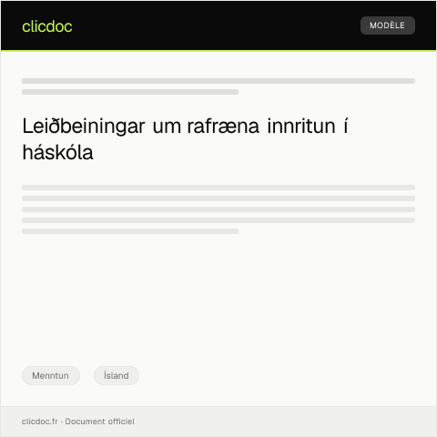 Document preview: Innritun í háskóla - rafrænt ferli — Menntun, Ísland