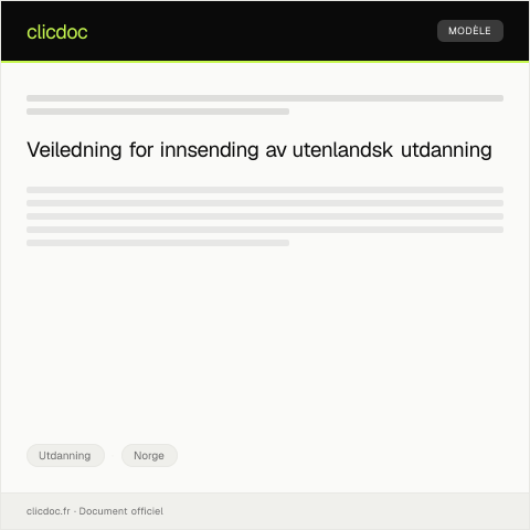 Document preview: Innsending av dokumentasjon for utenlandsk utdanning — Utdanning, Norge