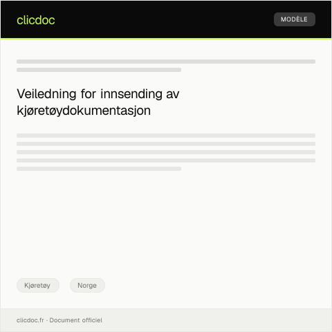 Document preview: Innsending av kjøretøydokumentasjon — Kjøretøy, Norge