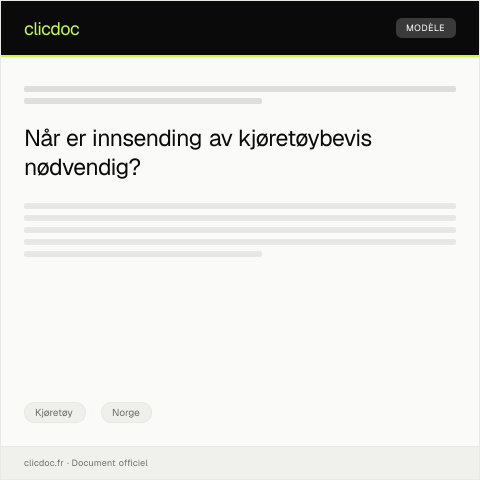 Document preview: Innsending av kjøretøybevis — Kjøretøy, Norge