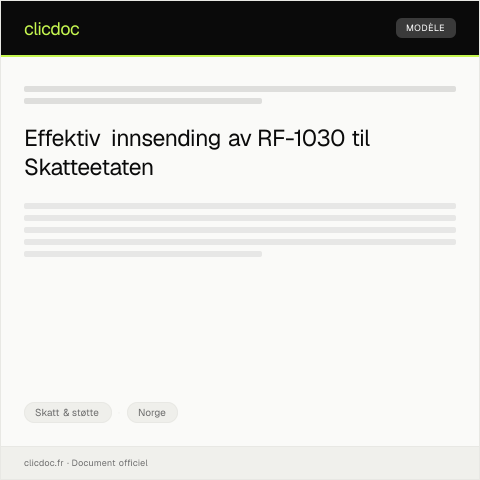 Document preview: Innsending av RF-1030 — Skatt & støtte, Norge
