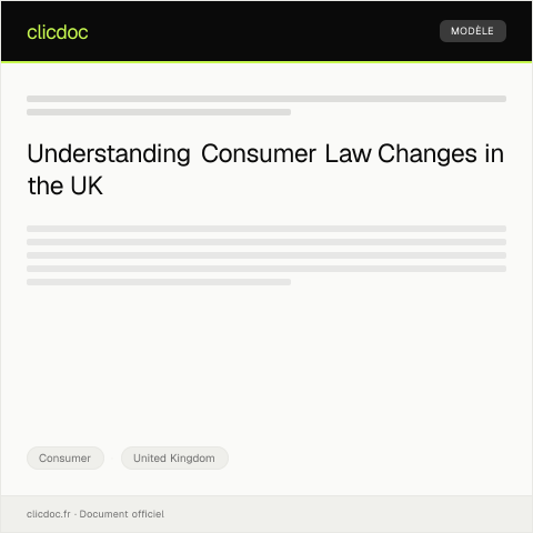 Document preview: Inquiry About Consumer Law Changes — Consumer, United Kingdom