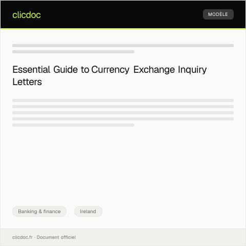Document preview: Inquiry About Currency Exchange Rates — Banking & finance, Ireland
