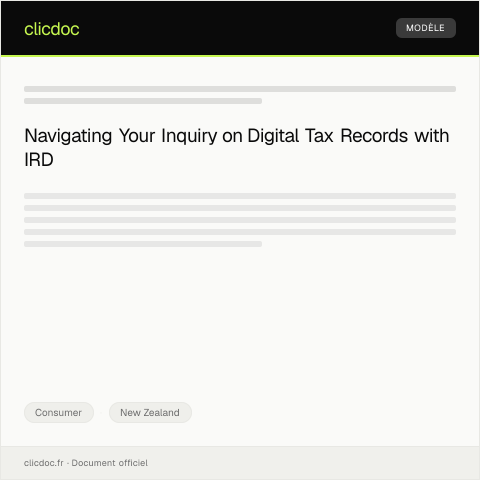 Document preview: Inquiry About Digital Tax Records — Consumer, New Zealand