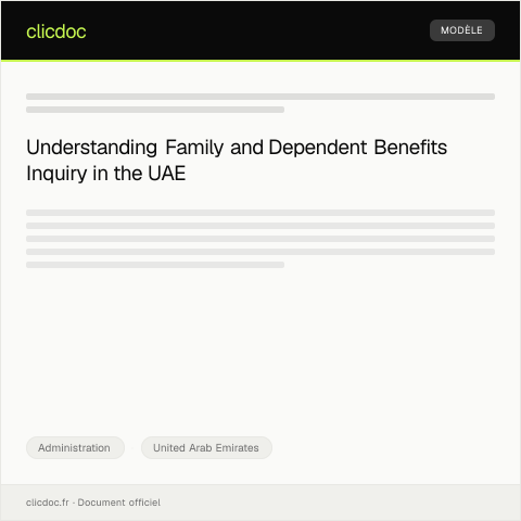 Document preview: Inquiry About Family and Dependent Benefits at Social Security Authority — Administration, United Arab Emirates