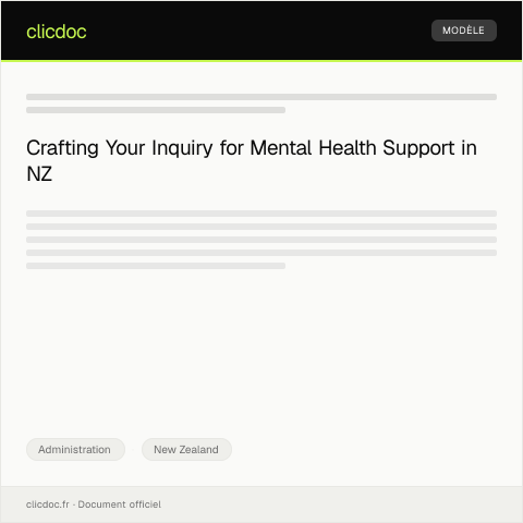 Document preview: Inquiry about available mental health support services in my region — Administration, New Zealand