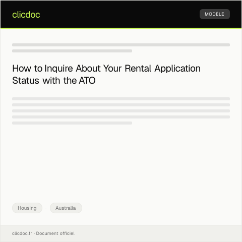 Document preview: Inquiry About Rental Application Status — Housing, Australia