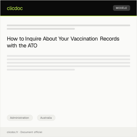 Document preview: Inquiry About Vaccination Records — Administration, Australia
