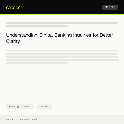 Document preview: Inquiry About Digital Banking Services — Banking & finance, Ireland