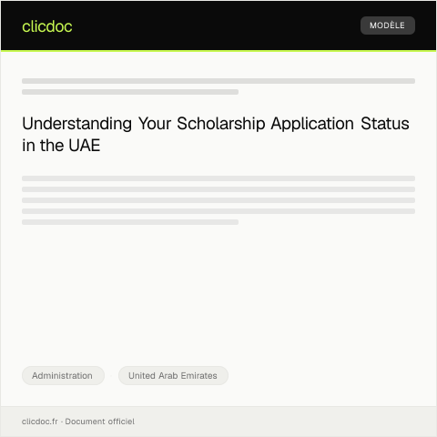 Document preview: Inquiry About Scholarship Application Status in UAE Ministry of Education — Administration, United Arab Emirates