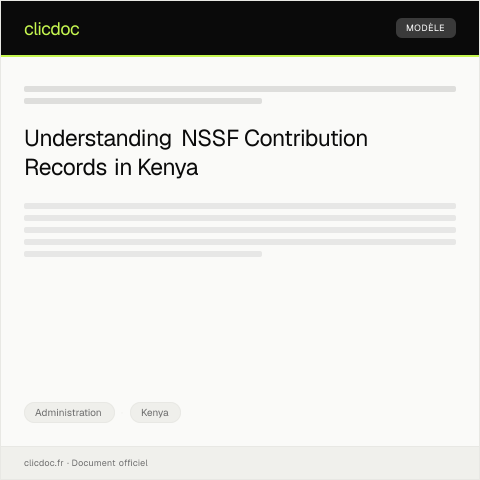 Document preview: Inquiry Regarding NSSF Contribution Records — Administration, Kenya