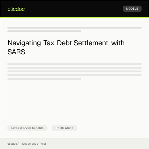 Document preview: Inquiry Regarding Tax Debt Settlement Options — Taxes & social benefits, South Africa