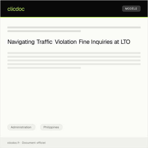 Document preview: Inquiry Regarding Traffic Violation Fine Payment at LTO — Administration, Philippines
