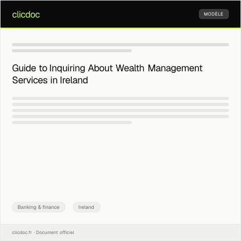 Document preview: Inquiry About Wealth Management Services — Banking & finance, Ireland