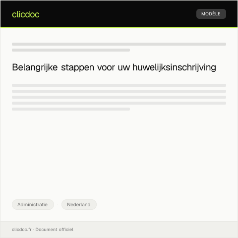 Documentvoorvertoning: Inschrijving huwelijk via gemeente — Administratie, Nederland