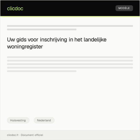 Documentvoorvertoning: Inschrijving in het landelijke woningregister — Huisvesting, Nederland