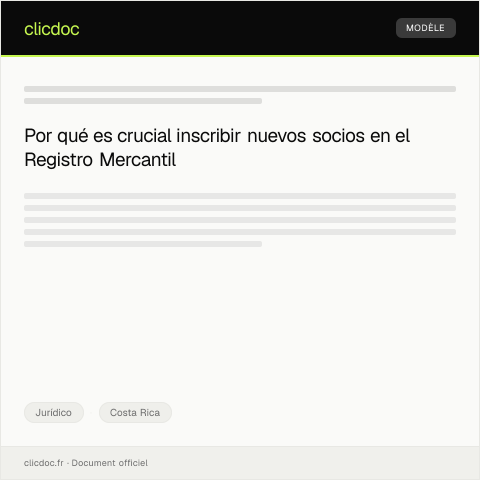 Vista previa del documento Inscribir Nuevos Socios en el Registro Mercantil — Jurídico, Costa Rica
