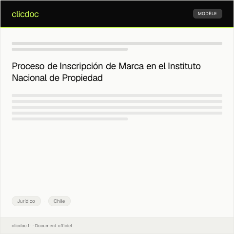 Vista previa del documento Inscripción de marca en el Instituto Nacional de Propiedad Industrial — Jurídico, Chile
