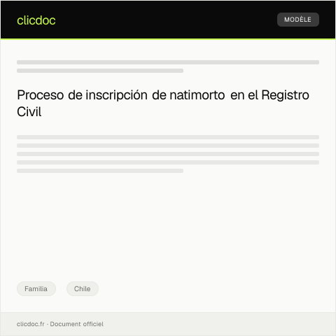 Vista previa del documento Inscripción de nacimiento en Registro Civil tras natimorto — Familia, Chile